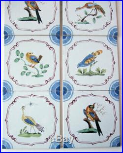 10 Antique Style Charming Original Vintage STOVAX English Delft Fireplace Tiles