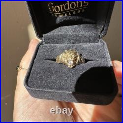 10k solid gold English Lion head antique ring Vintage Preowned
