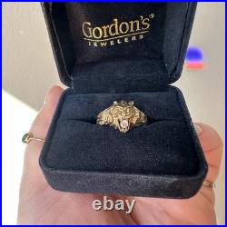 10k solid gold English Lion head antique ring Vintage Preowned