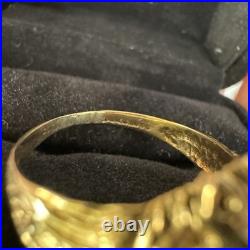 10k solid gold English Lion head antique ring Vintage Preowned