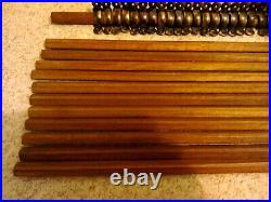 12 WOODEN STAIR RODS 29 long 1 wide 24 STEEL FIXINGS ANTIQUED COPPER FINISH