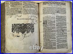 1608 Restored Geneva Breeches Holy Bible Rare Vintage Antique Robert Barker
