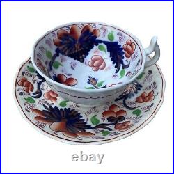 1770s GAUDY WELSH TEACUP AND SAUCER ANTIQUE VINTAGE ENGLISH PORCELAIN