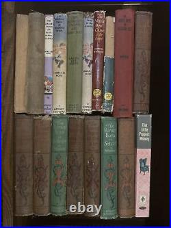18 Vintage Antique Rover Boys Books Winfield Five Little Peppers Bobbsey Lot Set