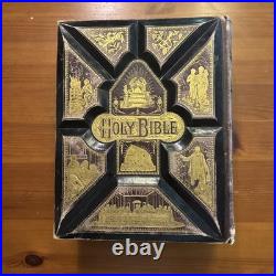 1800's vintage APOCRYPHA Antique bible 1882 family pictorial 2500 RARE