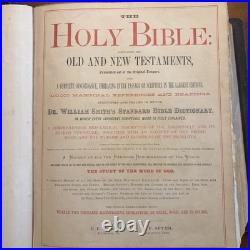 1800's vintage APOCRYPHA Antique bible 1882 family pictorial 2500 RARE