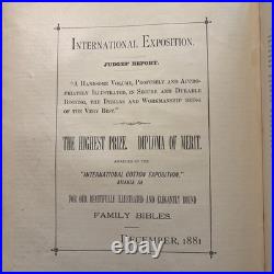 1800's vintage APOCRYPHA Antique bible 1882 family pictorial 2500 RARE