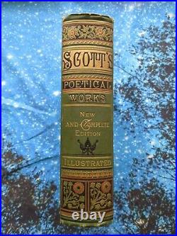 1800s The Complete Poetical Works of WALTER SCOTT Antique Vintage Illustrated