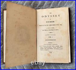 1820 The Odyssey of Homer Antique Greek Epic Poem Small Vintage Antique Book Old