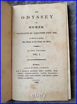 1820 The Odyssey of Homer Antique Greek Epic Poem Small Vintage Antique Book Old