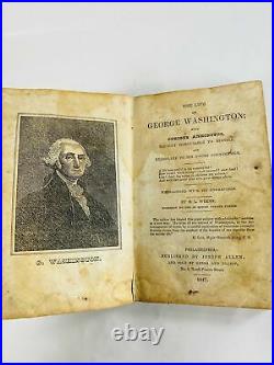 1847 George Washington by Weems antique leather book Freemasonry vintage collect