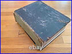 1850 antique DOUAY RHEIMS Geo Leo Haydock leather HOLY BIBLE Roman Catholic vtg