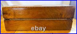 1860s English Victorian Large Tunbridge Ware Marquetry Inlay Writing Box Antique