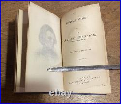 1866 The Poetical Works of Alfred Lord Tennyson Complete Vol I & II Ant Vtg Book