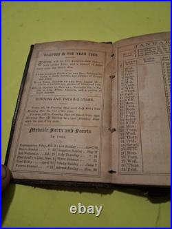 1868 Antique Small Personal Diary Journal Almanac Extremely Rare Vintage