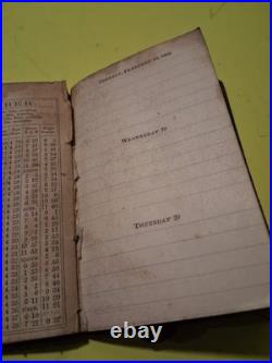 1868 Antique Small Personal Diary Journal Almanac Extremely Rare Vintage