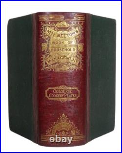 1869 Rare ANTIQUE COOKBOOK Mrs. Beeton's VINTAGE COOKERY HOUSEHOLD Victorian OLD