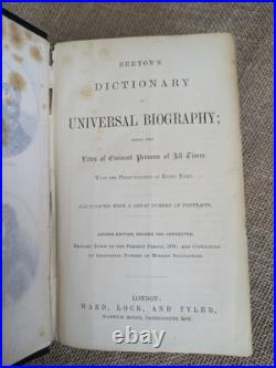 1870 Dictionary of Universal Biography / Old rare book / Vintage Antique books