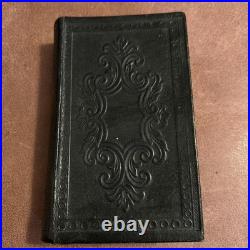 1877 Antique Vintage Full Leather Hand Tooled Hymn Book 3.5x5.5x1.25, Nashville