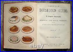 1880 Antique Cookbook Vintage Cookery Set Victorian Home Farm Decor Arts Crafts