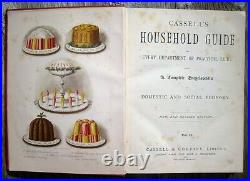 1880 Antique Cookbook Vintage Cookery Set Victorian Home Farm Decor Arts Crafts