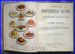 1880 Antique Cookbook Vintage Cookery Set Victorian Home Farm Decor Arts Crafts