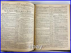 1882 Antique Holy Bible HUGE vintage leather book Munroe Thomas Elizabeth Johnst