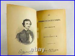 1882 Antique Victorian Edgar Allan Poe vintage book of poetry Beautiful blue bin