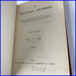 1883 The Natural Genesis Gerald Massey Volume 1 & 2 Books Rare Antique Vintage