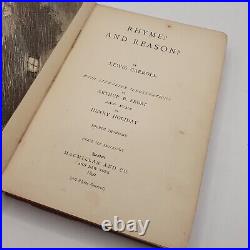 1890 RARE Lewis Carroll Rhyme and Reason Antique Book FIRST Edition Author of Al