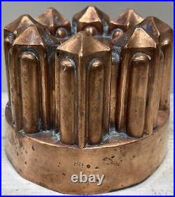 1890s Hand Hammered Antique English Victorian Copper Pudding Jelly Baking Mold