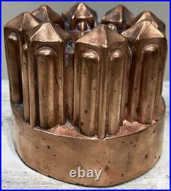 1890s Hand Hammered Antique English Victorian Copper Pudding Jelly Baking Mold