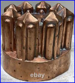 1890s Hand Hammered Antique English Victorian Copper Pudding Jelly Baking Mold