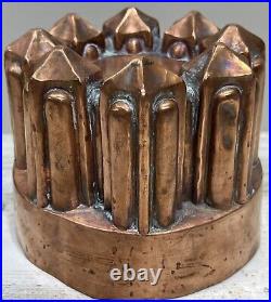 1890s Hand Hammered Antique English Victorian Copper Pudding Jelly Baking Mold