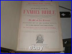 1895 MASSIVE Antique Vintage Family Holy Bible Self Pronouncing Edition Wm Smith