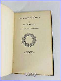 1908 He Knew Lincoln FIRST Edition vintage book by Ida M Tarbell antique bookshe
