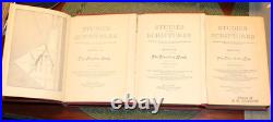 1910 Studies in the Scriptures VOLs 1, 2, 3 Watchtower Jehovah SILVER LAMP NICE