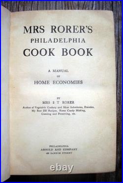 1914 Antique Cookbook Vintage Cookery Game Pastry Confectionery Candy Ice Cream