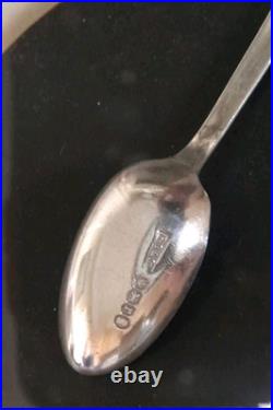 1934 Vintage R Bond & Co English 925 Silver 1910-1935 A. D 4 Spoons + Box