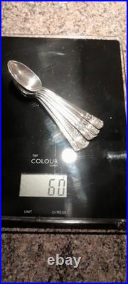 1934 Vintage R Bond & Co English 925 Silver 1910-1935 A. D 4 Spoons + Box