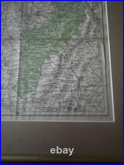 1940 Warwickshire Map Framed Vintage English County Map Kelly's Directory