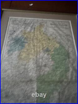 1940 Warwickshire Map Framed Vintage English County Map Kelly's Directory