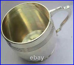 1945 Superb Vintage English Solid Silver Christening Barrel Tankard