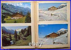 1950 Huge Swiss Scrap Book Vintage Antique Diary PHOTOS Mountain LETTERS Flowers