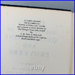 1951 First Edition DICTIONARY of QUOTATIONS and PROVERBS, Antique Vintage Book