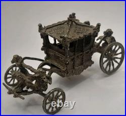 1977 Vintage English Sterling Silver British Royal State Coach 4cm By 7.5cm