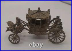 1977 Vintage English Sterling Silver British Royal State Coach 4cm By 7.5cm