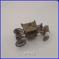 1977 Vintage English Sterling Silver British Royal State Coach 4cm By 7.5cm