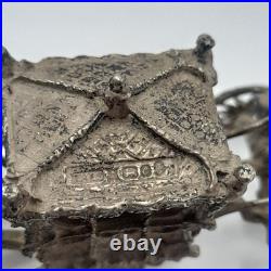 1977 Vintage English Sterling Silver British Royal State Coach 4cm By 7.5cm
