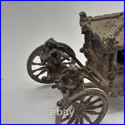 1977 Vintage English Sterling Silver British Royal State Coach 4cm By 7.5cm